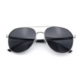 thumbnail image 1 of Mens Antiglare Polarized Lens Iconic Officer Metal Rim Pilots Sunglasses Silver Black - Black, 1 of 7