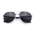 thumbnail image 1 of Mens Antiglare Polarized Lens Iconic Officer Metal Rim Pilots Sunglasses Silver Black - Black, 1 of 7