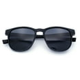 thumbnail image 1 of Mens Antiglare Polarized Round Horn Rim Keyhole Woodgrain Plastic Sunglasses Grey Wood - Black, 1 of 8