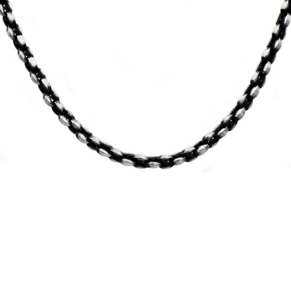 Mens Antique Styled Stainless Steel Link Chain Necklace