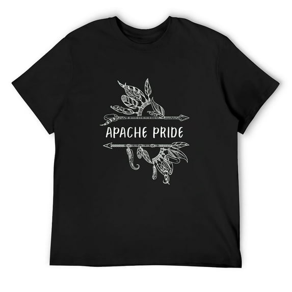 Mens Apache Pride Indian Native American Roots Short Sleeve T-Shirt Black Large