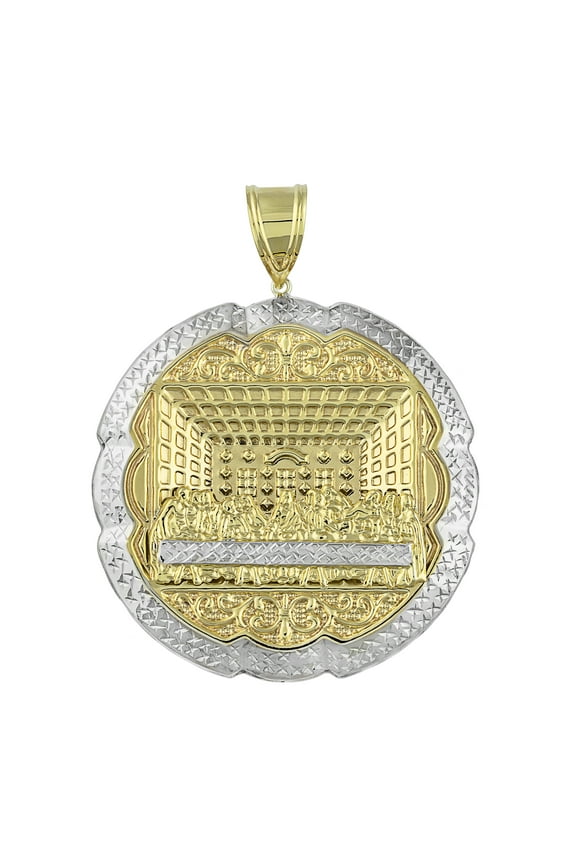 Diamond-Cut Apostles Last Supper Charm Pendant Unisex Adult 10K Two-Tone Gold, 20.56 Gr – Goldum NYC