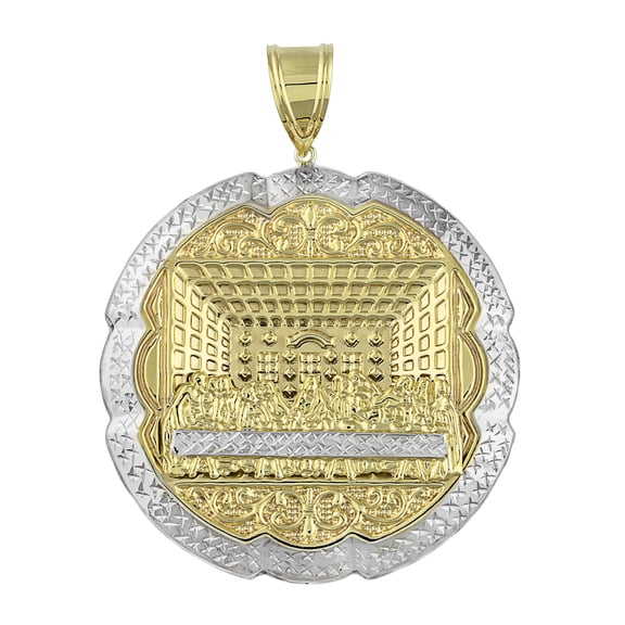 Diamond-Cut Apostles Last Supper Charm Pendant Unisex Adult 10K Two-Tone Gold, 20.56 Gr – Goldum NYC