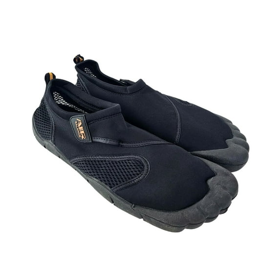 Mens Aqua Sock Toe Slide Wave Water Shoes - Waterproof Slip-Ons for Pool, Beach and Sports, Black/Coral Toe Slide, Size: 9M, Air Balance