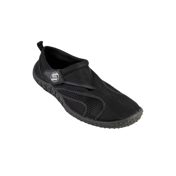 Mens Aqua Sock Wave Water Shoes - Waterproof Slip-Ons for Pool, Beach and Sports, Black/ Black, Size: 10M, S7