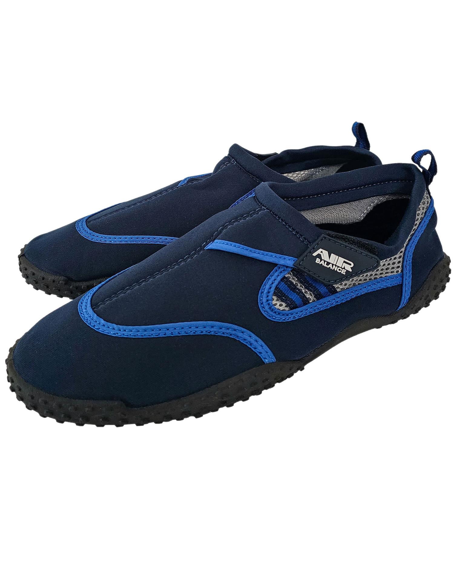 Mens Aqua Sock Wave Water Shoes - Waterproof Slip-Ons for Pool, Beach and Sports Plus Size Available, Navy/Blue AB, Size: 10M, Air Balance