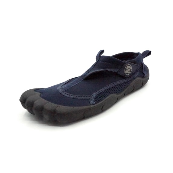 Mens Aqua Sock Wave Water Shoes with Toes- Waterproof Slip-Ons for Pool, Beach and Sports, Navy/Navy, Size: 12M, S7