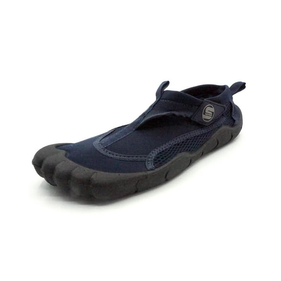 Mens Aqua Sock Wave Water Shoes with Toes- Waterproof Slip-Ons for Pool, Beach and Sports, Navy/Navy, Size: 9M, S7