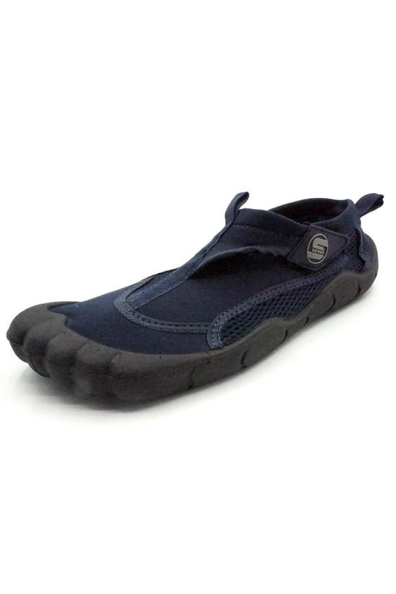Mens Aqua Sock Wave Water Shoes with Toes- Waterproof Slip-Ons for Pool, Beach and Sports, Navy/Navy, Size: 9M, S7