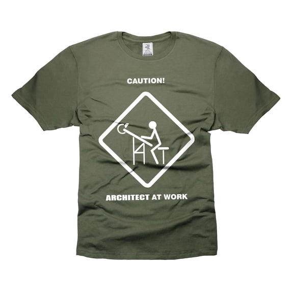 Mens Architect T-shirt Architect At Work T Shirt Funny Architect Shirts Gift For Architect Men Dad (X-Large Military Green)