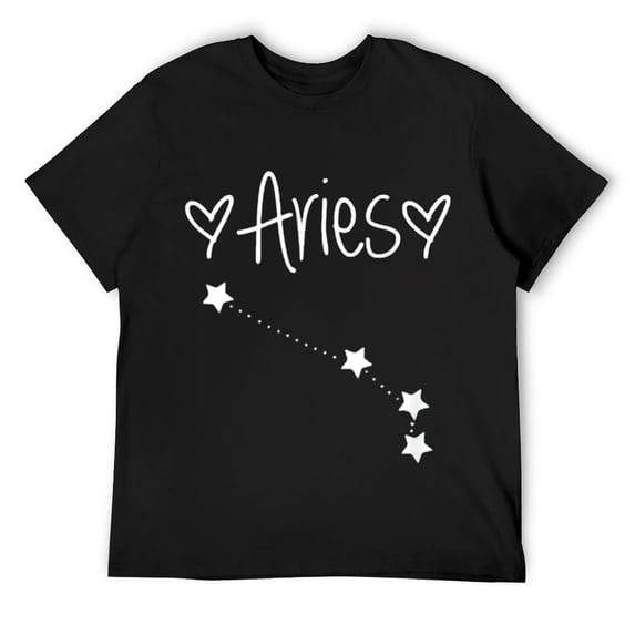 Mens Aries Zodiac Sign Horoscope Astrology March April Birthday T-Shirt Black