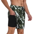 thumbnail image 1 of Mens Army Camouflage 2 in 1 Quick Dry Swim Trunks with Compression Liner Beach Shorts, 1 of 6
