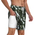 thumbnail image 1 of Mens Army Camouflage 2 in 1 Quick Dry Swim Trunks with Compression Liner Beach Shorts, 1 of 1