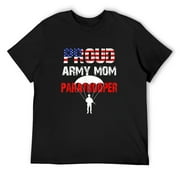 Mens Army Paratrooper Proud Mom Airborne Usa Soldier Tee T-Shirt Black 2X-Large