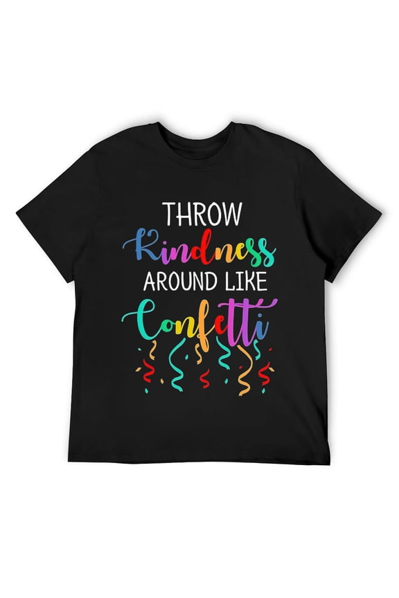 Mens Around Like Confetti - Be Kind Short Sleeve T-Shirt Black