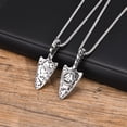 thumbnail image 1 of Mens Arrow Head Viking 14K White Gold Necklaces,Norse Runes Knot Pendant with Box Chain,Father's Day Birthday Party Gifts, 1 of 7