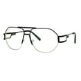 thumbnail image 1 of Mens Art Deco Nouveau Unique Futurism Metal Aviator Eyeglasses Black Silver, 1 of 4