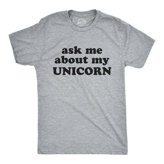 Mens Ask Me About My Unicorn Flip Up T Shirt Funny Mythical Horse Tee for Guys Graphic Tees