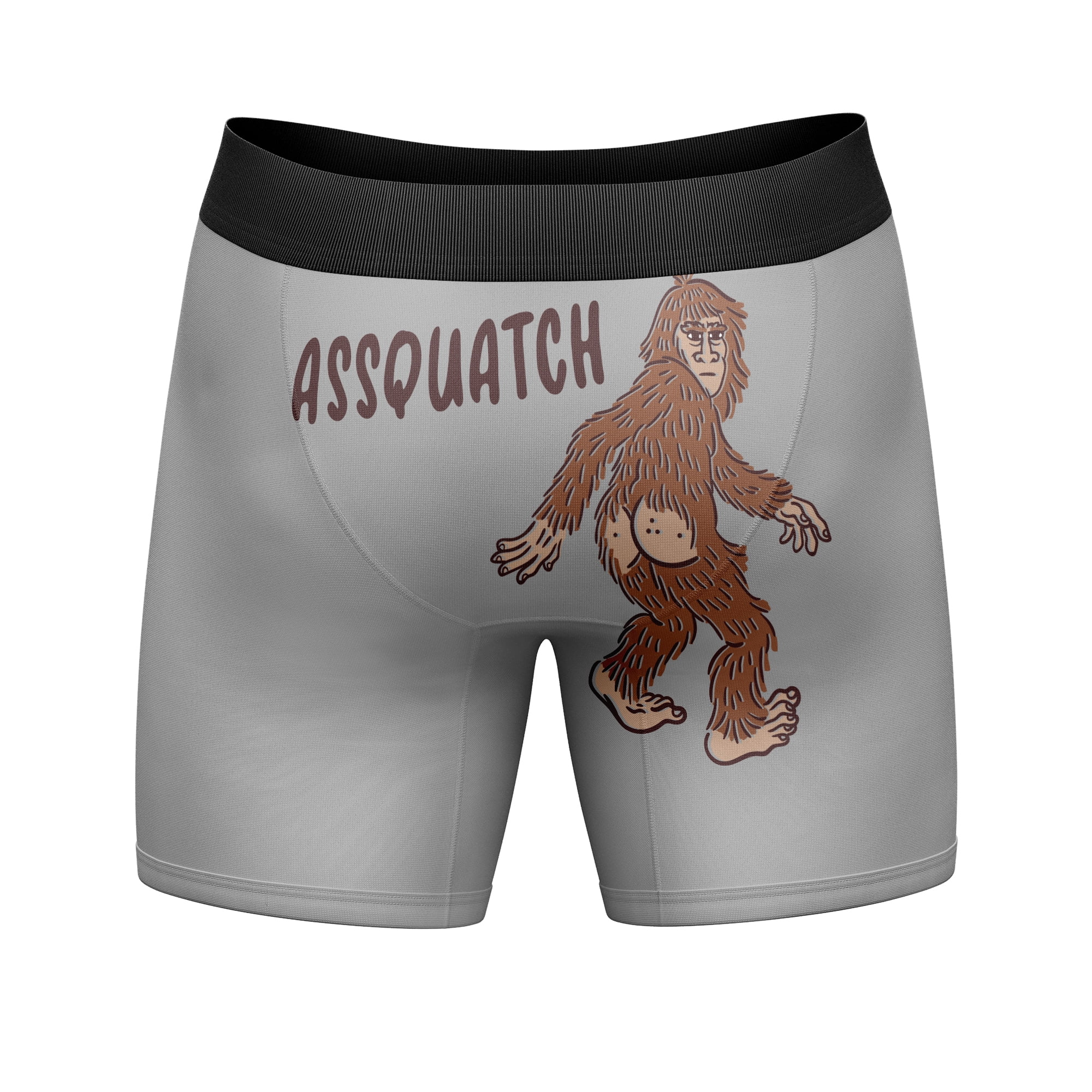 Mens Assquatch Boxer Briefs Funny Sassquatch Bigfoot Butt Joke Graphic  Hilarious Saying Underwear 