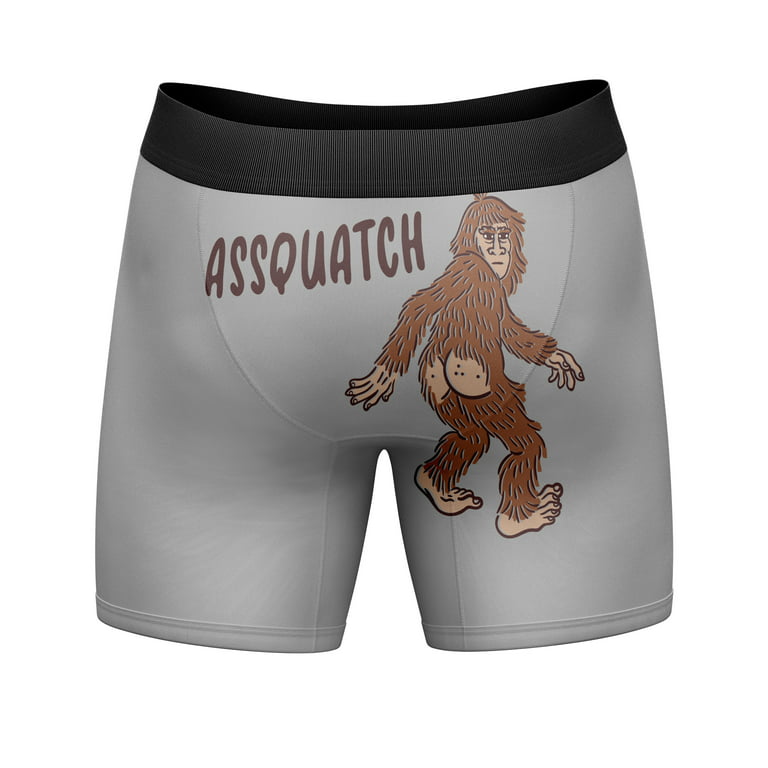 Mens Assquatch Boxer Briefs Funny Sassquatch Bigfoot Butt Joke