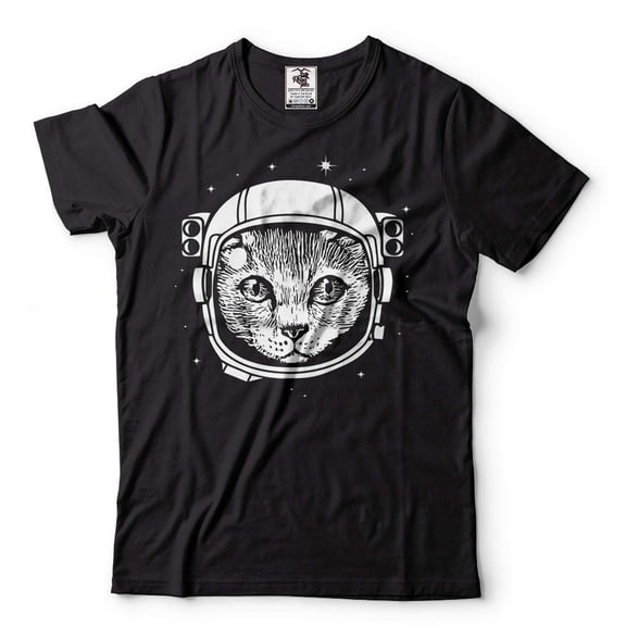 Mens Astronaut Cat T-shirt Astronaut Helmet Shirt Astronaut Gifts Funny Cat Shirt Cute Shirts