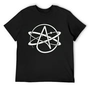Mens Atheism Atom Logo Shirt - Atheists Anti Religion T-Shirt Black Small
