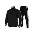 thumbnail image 1 of Mens Athletic 2 Piece Tracksuit Sets Casual Jogging Suits Full Zip Sports Set Stand-up collar Sweatsuit fo Men BlackL, 1 of 5