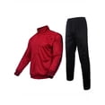 thumbnail interactive-video image 1 of Men's 2-Piece Athletic Full-Zip Tracksuit – Fleece Hoodie & Joggers, Sports Casual Warm Up Suit, Autumn Winter 1 of 4