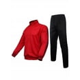 thumbnail image 1 of Mens Athletic 2 Piece Tracksuit Sets Casual Jogging Suits Full Zip Sports Set Stand-up collar Sweatsuit fo Men Red L, 1 of 5