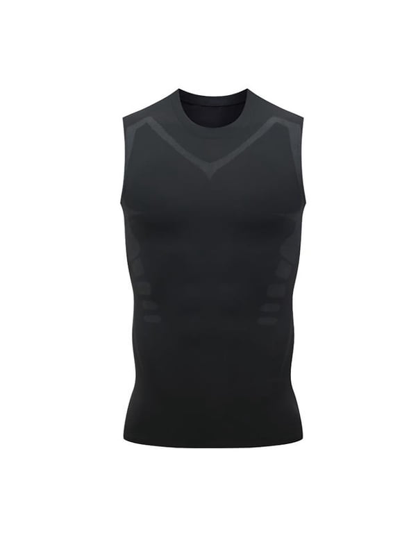 Mens Athletic Compression Shirts Sleeveless Under Shirt Running Workout Muscle Base Layer Tank Tops for Gym