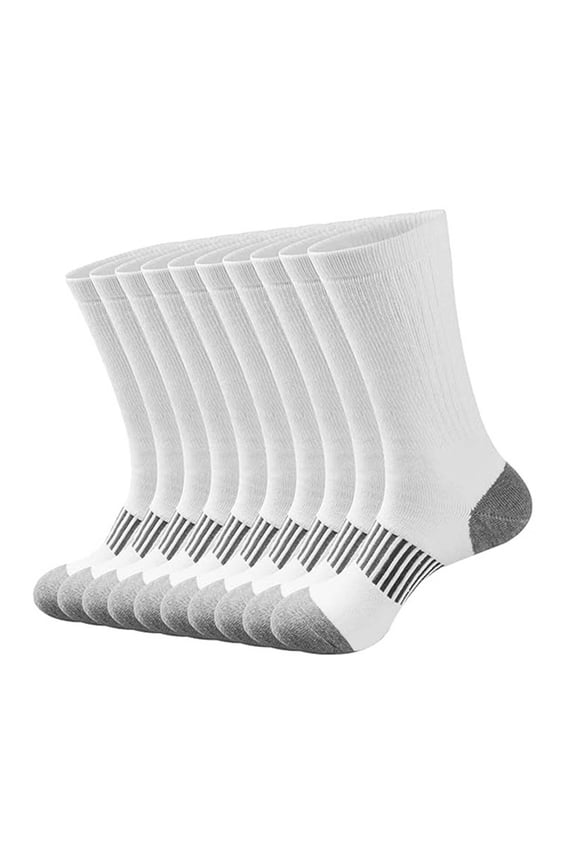 Mens Athletic Crew Socks 5 Pack 2025 Multipack Casual Cotton Color-Block Moisture-Wicking Breathable Non-Slip Running Sock