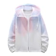thumbnail image 1 of Mens Athletic Hoodie Jacket Lightweight Full Zip Thin Sun UV Protection Jackets Gradient Summer Overwear, 1 of 7