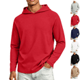 thumbnail image 1 of Mens Athletic Hoodie Quick Dry Lightweight Long Sleeve Hoodies Fall Moisture Wicking Regular Fit Workout Training Pullover Red 2XL, 1 of 4