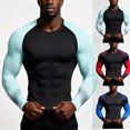thumbnail image 1 of Mens Athletic Long Sleeve Compression Shirt Quick Dry Rash Guard Base Layer for Men Gym Running Workout Training T Shirt Top, 1 of 4