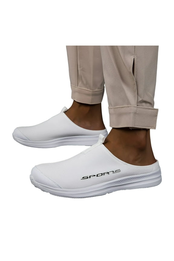 Mens Athletic Mules Backless Slip on Walking Shoes Comfort Arch Support Sports Driving Sneakers Sandals