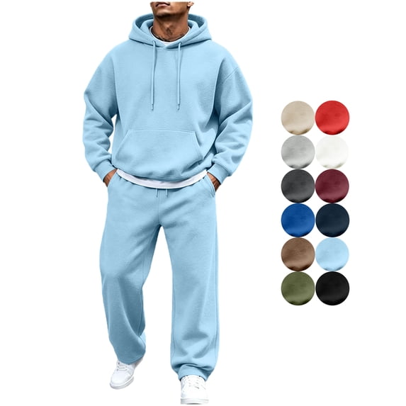 Mens Athletic Outfit Sets Zeliretfy Men's Hoodies Tracksuit Sweatsuit Sweatshirt and Sweatpant for Men 2 Piece Sets, Pullover Shirts and Pants Sportswear Set