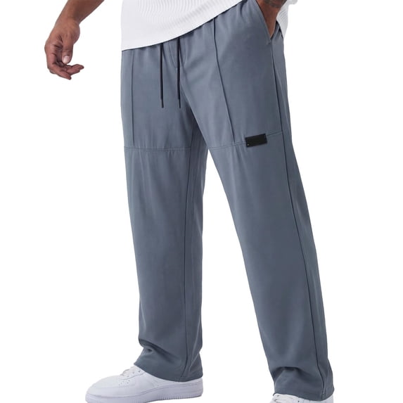 Mens Athletic Pants Breathable Slim Fit Drawstring Waist Stretch Casual Trousers Straight Leg Active Jogger Pants Dark Gray XL