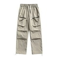 thumbnail image 1 of Mens Athletic Pants, Mens Athletic Joggers Pants Casual Cargo Workout Sweatpants Hiking Pants Straight Sports Sweapants Classic Trousers Beige L, 1 of 8