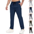 thumbnail image 1 of Mens Athletic Pants - Unisex Glide Pants Quick Dry Pull-on Stretch Pant Active Hiking Jogger Pant with Zipper Pockets Dark Blue 3XL, 1 of 5