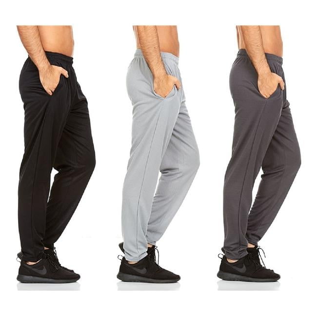 Mens Athletic Pants with Pockets Black Charcoal Grey Silver Medium Pack of 3 Walmart