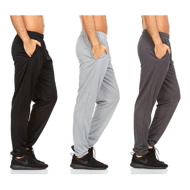Mens Athletic Pants with Pockets, Black, Charcoal Grey & Silver ...