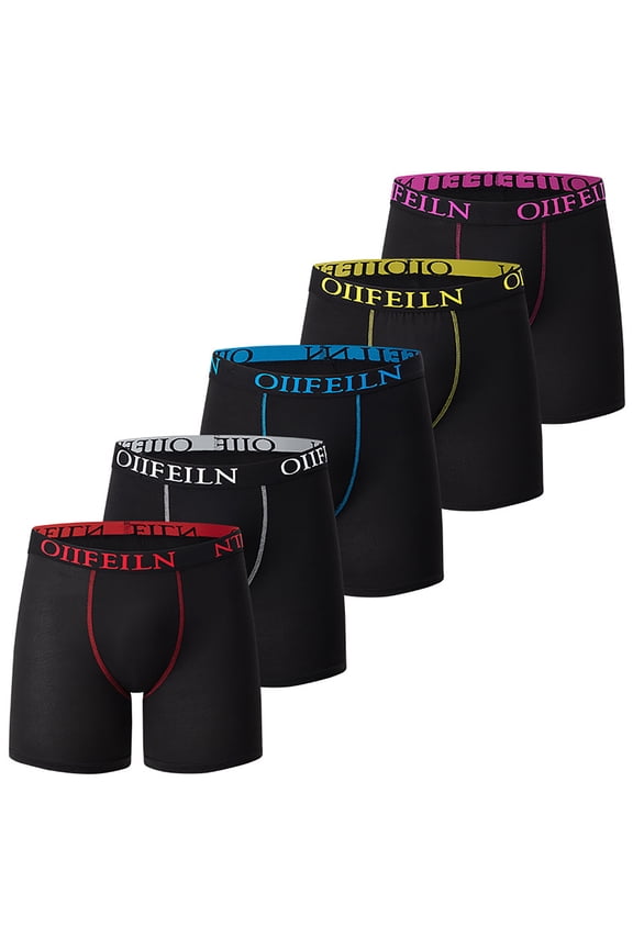 Mens Athletic Performance Boxer Briefs 5 Pack Breathable Moisture Wicking Sport Underwear Trunks