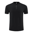 thumbnail image 1 of Mens Athletic Quarter Zip Short Sleeve Hiking Shirt Quick Dry Moisture Wicking Mock Neck Performance T-Shirt Lightweight Breathable Workout Running Training Top, 1 of 6