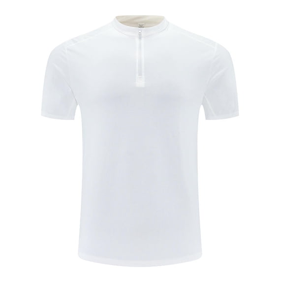 Mens Athletic Quarter Zip Short Sleeve Hiking Shirt Quick Dry Moisture Wicking Mock Neck Performance T-Shirt Lightweight Breathable Workout Running Training Top