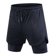 HOTSUIT Men's 2-in-1 Running Shorts 7-Inch - Athletic Gym Shorts With Compression Liner & Zipper Pockets