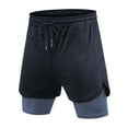 thumbnail image 1 of Mens Athletic Running Shorts 2 Pack Quick Dry With Pocket Gym Workout Shorts For Men Mesh Swim Trunks Board Gray, 1 of 5