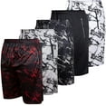 thumbnail image 1 of Mens Athletic Running Shorts Dry Fit Active Shorts with Zippered Pockets 5 Pack, 1 of 7