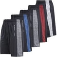 thumbnail image 1 of Mens Athletic Running Shorts Dry Fit Active Shorts with Zippered Pockets 5 Pack, 1 of 7