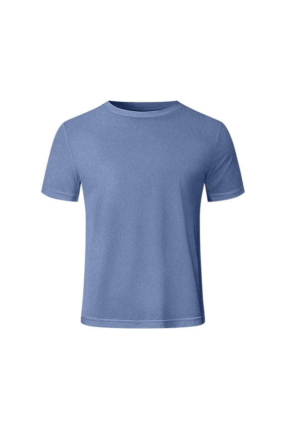 Mens Athletic Short Sleeve Compression Shirts Workout Running Dry Fit lightweight T-Shirt Slimming Sports Baselayer Tops Royal Blue 3XL