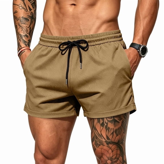 Mens Athletic Shorts Elastic Drawstring Waist Casual Workout Shorts With Side Pockets 2XL